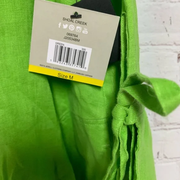 NEW John Mark Linen Lime Green Top Tunic Size M - Picture 2 of 7